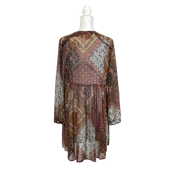 Scotch and Soda Long Sleeve Sheer Print Dress Size Medium‎ - Picture 4 of 7